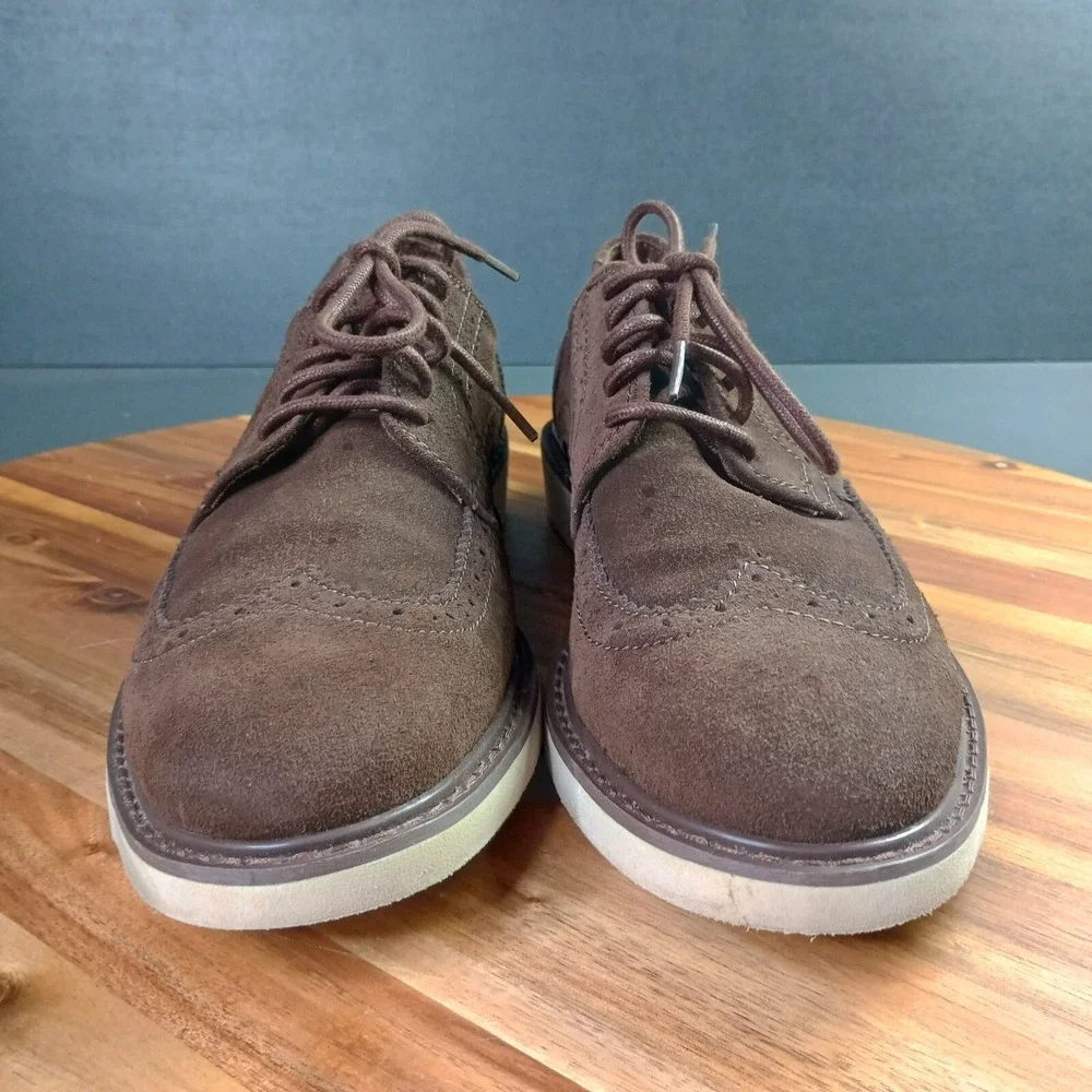 Levi's Suede Leather Wingtip Shoes Mens‎ Sz 10.5 Brown Dress Casual Oxfords